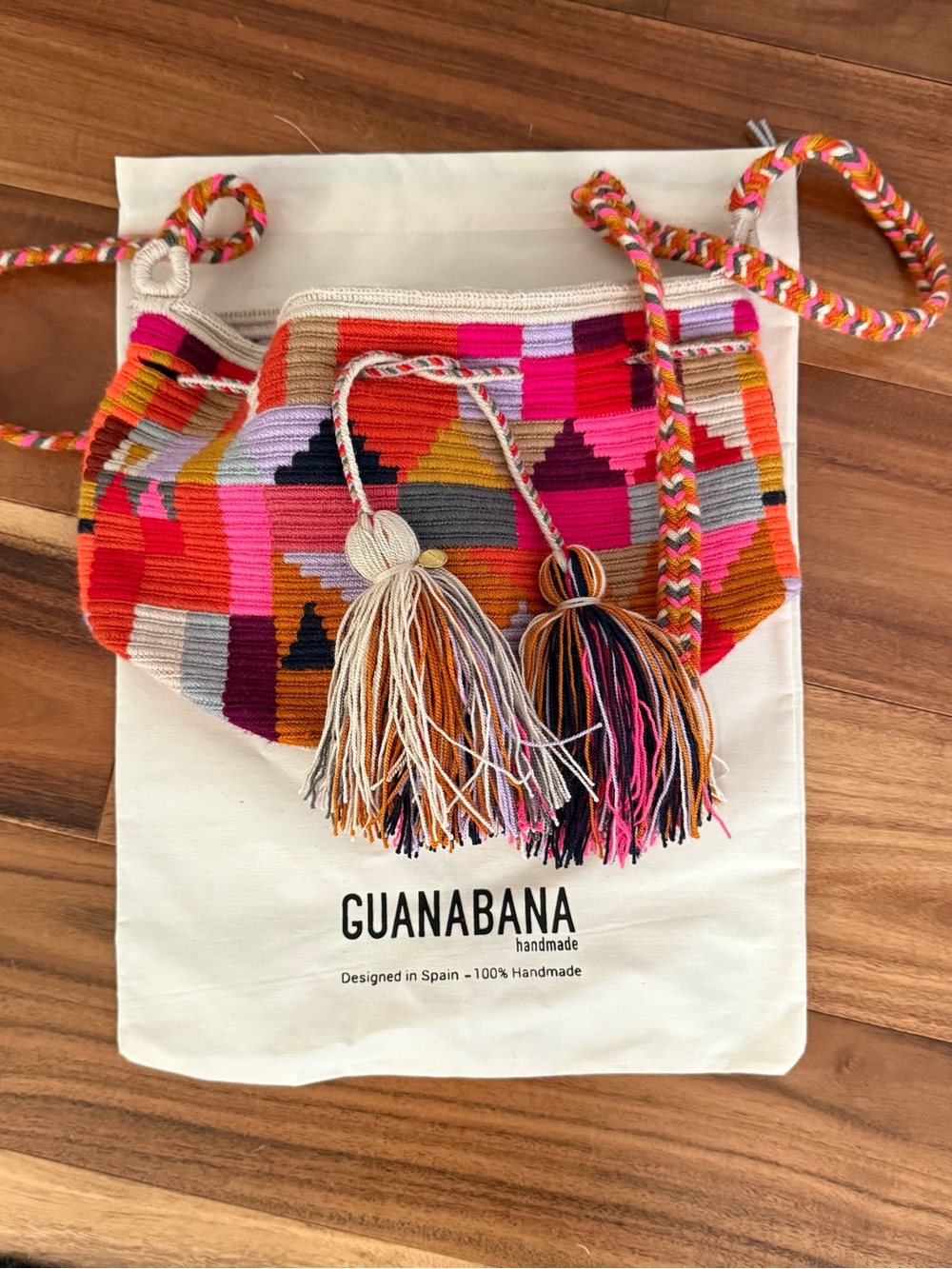 Multicolor Handwoven Crossbody Bag with Tassels Festival Boho Bag